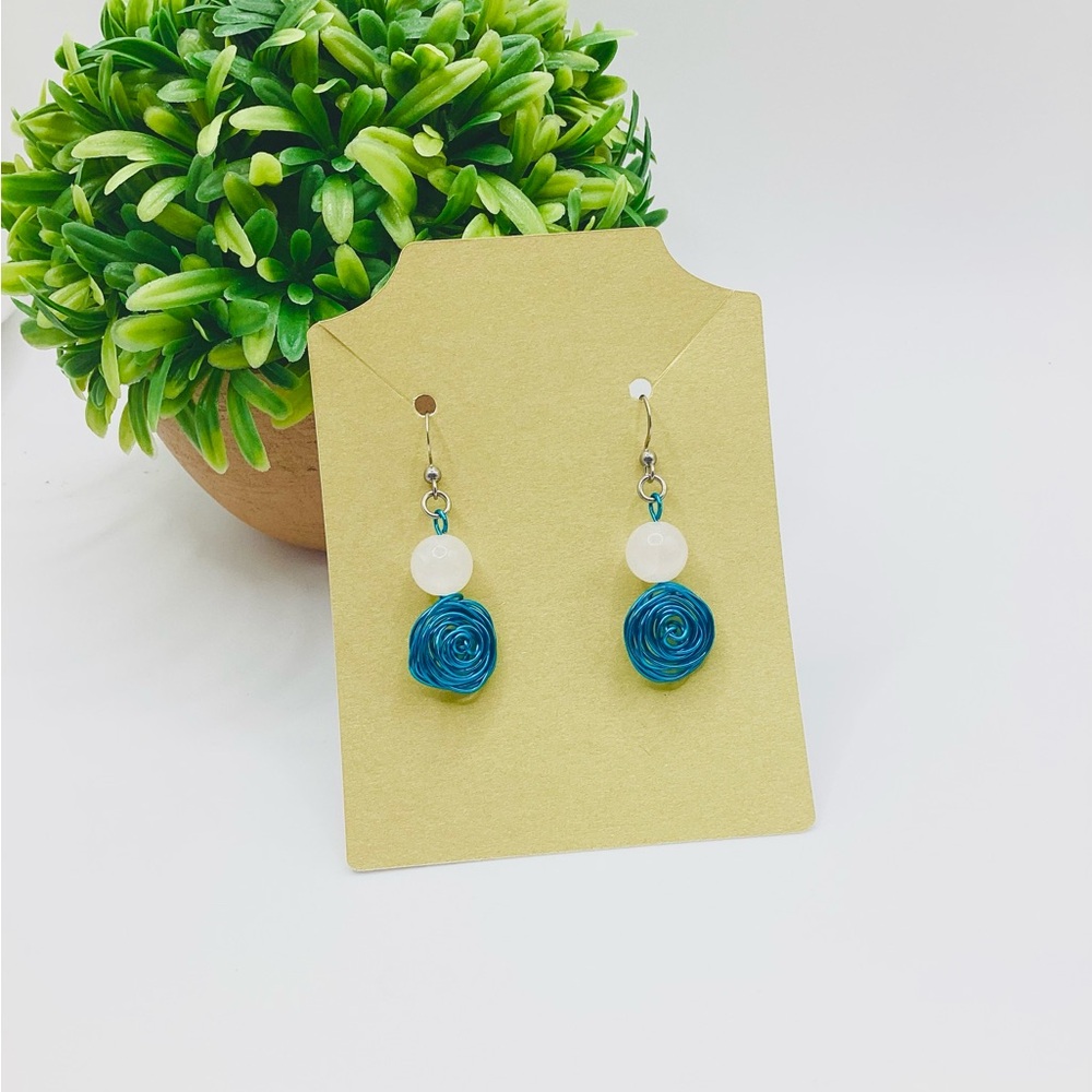 Wire Wrapped Rose Earring Dangles
